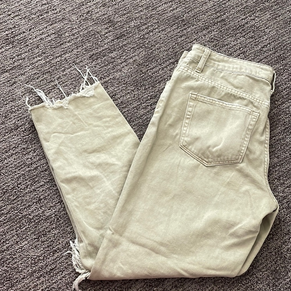 Distressed mom jeans
